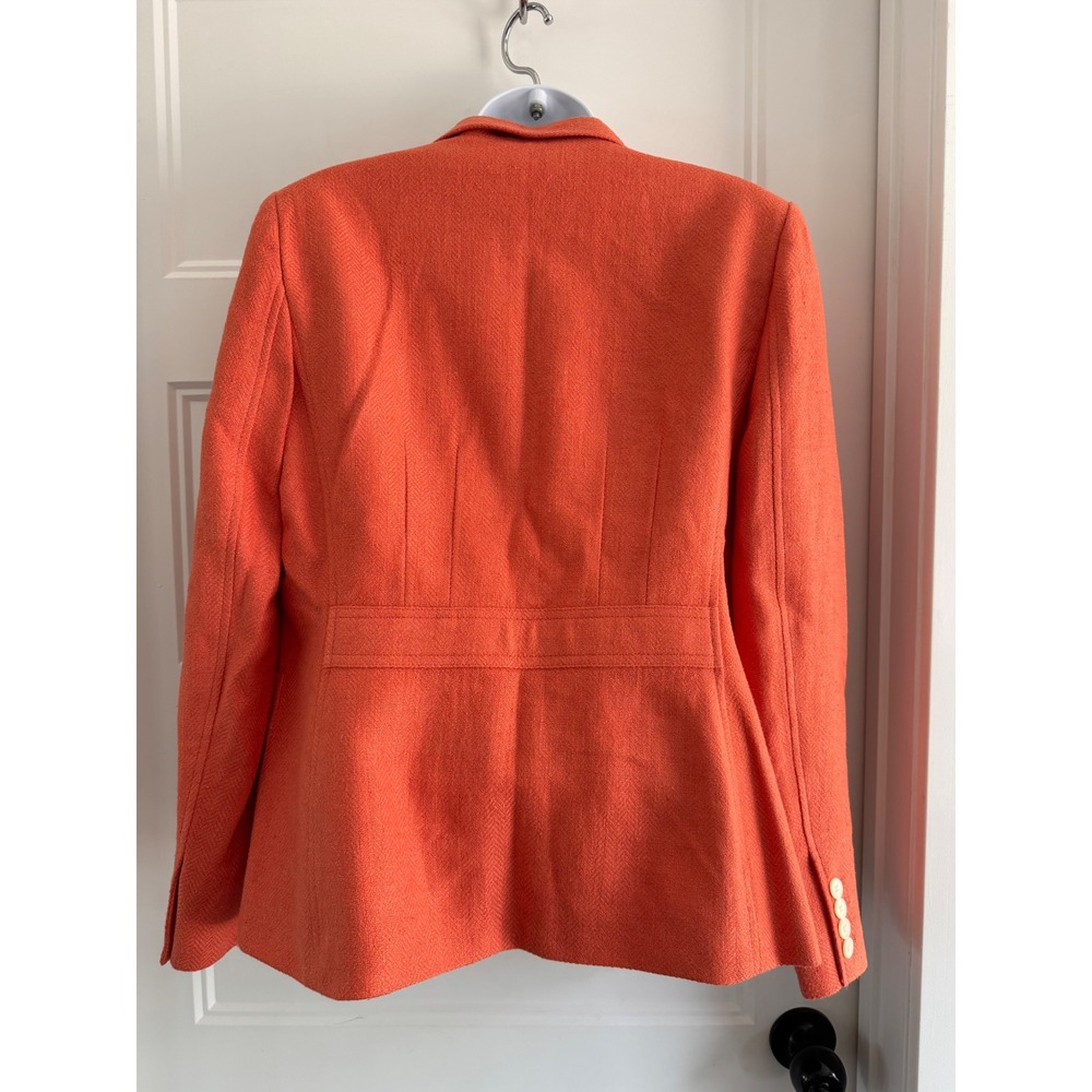 NWT Lauren Ralph Lauren Petite Linen Silk Blazer Peach Herringbone Jacket 12P - Picture 9 of 13